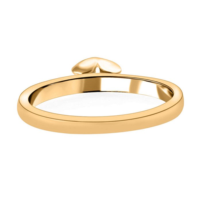 Love Heart Charm Band Ring for Women in Gold Plated Sterling Silver 3772606 5