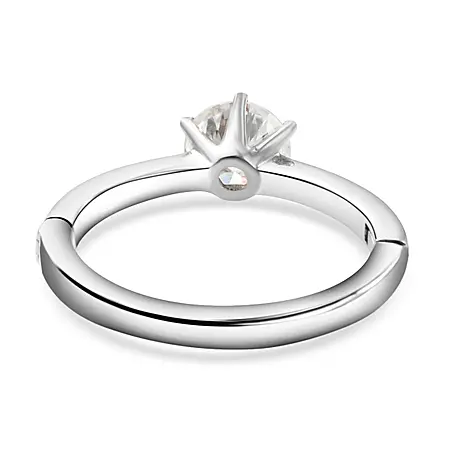 Moissanite Ring in Platinum Overlay Sterling Silver 7043778 5