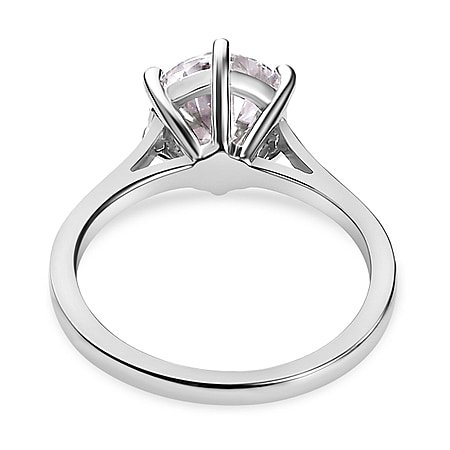 Moissanite Solitaire Ring in Platinum Overlay Sterling Silver 2 00 ct 7515607 4