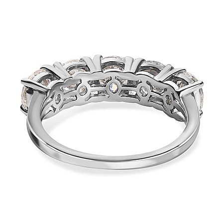 Moissanite Stone Ring in Rhodium Plated Sterling Silver 2.25 Ct. 3890380 5