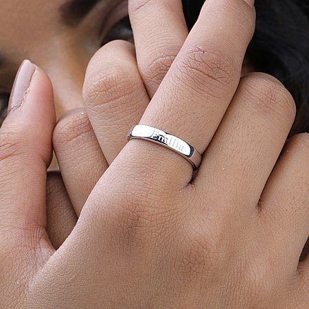 Personalised Engravable 4mm Secret Message Band Ring D10030 4