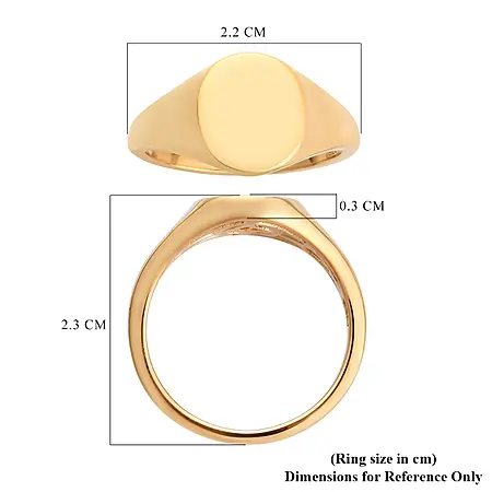 Signet Ring in Yellow Gold Plated Sterling Silver 3718188 3