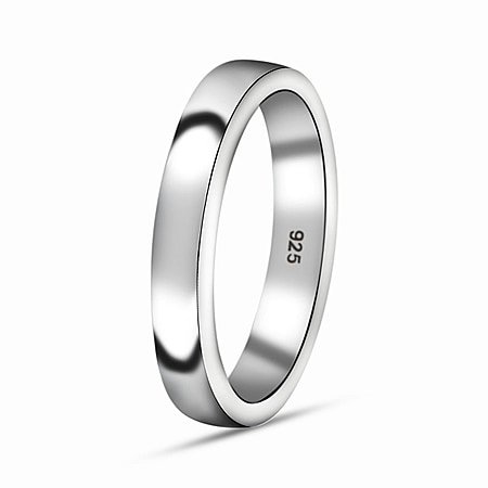 Supreme Finish 4mm Plain Band Ring in Platinum Plated Sterling Silver 3458207 3