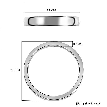 Supreme Finish 4mm Plain Band Ring in Platinum Plated Sterling Silver 3458207 4